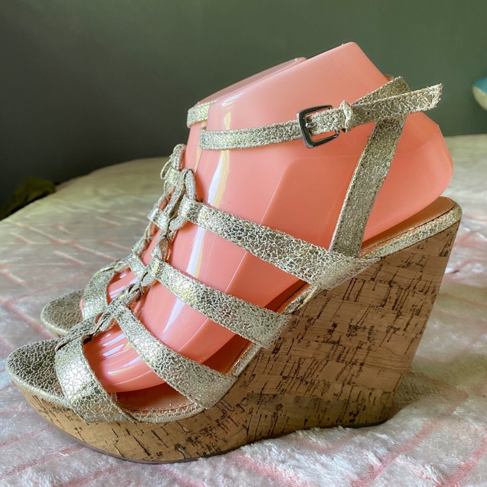 Cato Metallic Wedge Sandals